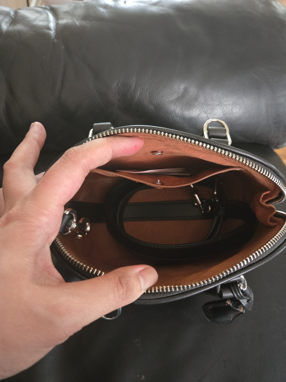 Coach Red, Black and Yellow Plaid Satchel - Picture 3 of 5